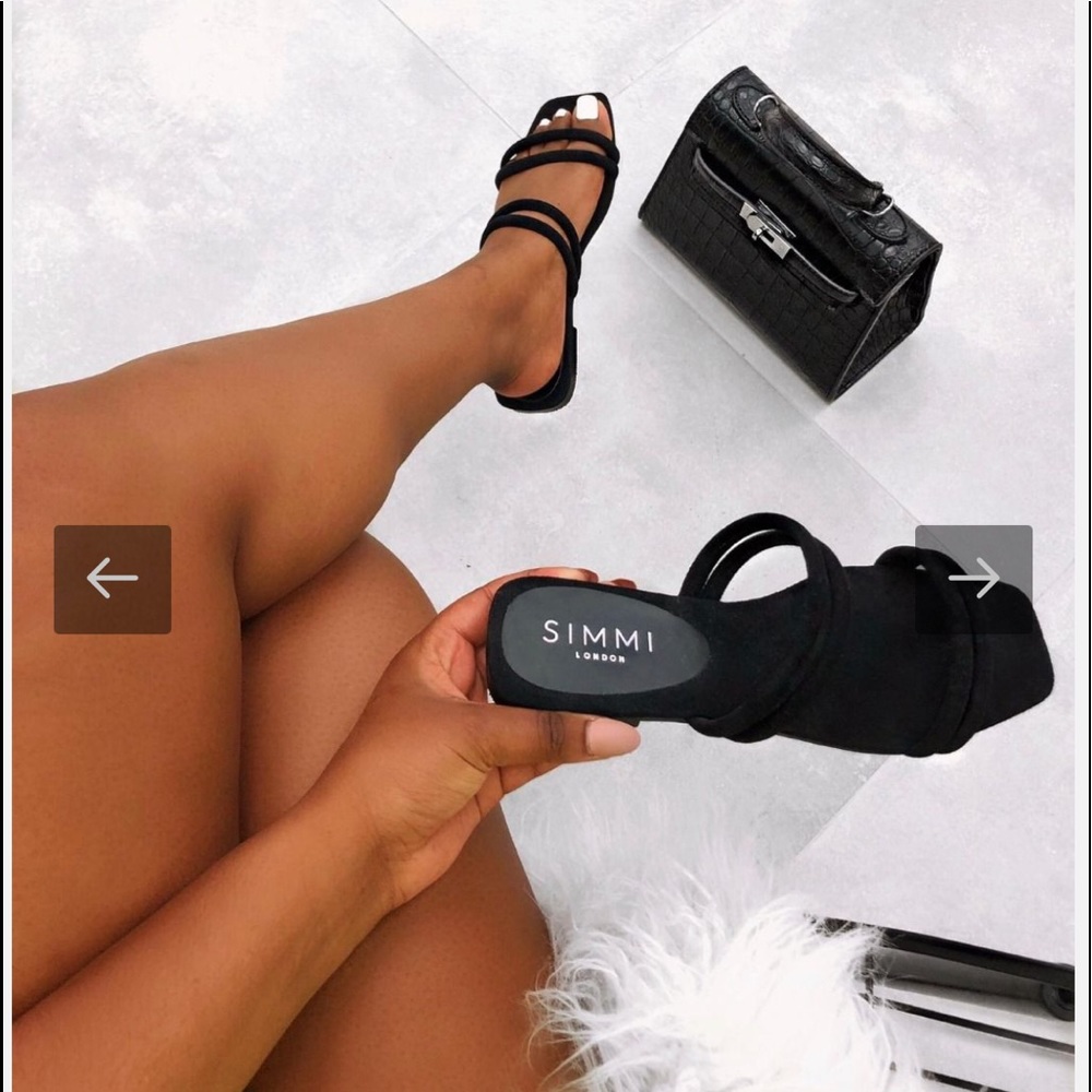Black Suede Strap Sandals